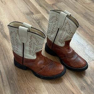 Old West leather toddler cowboy boots